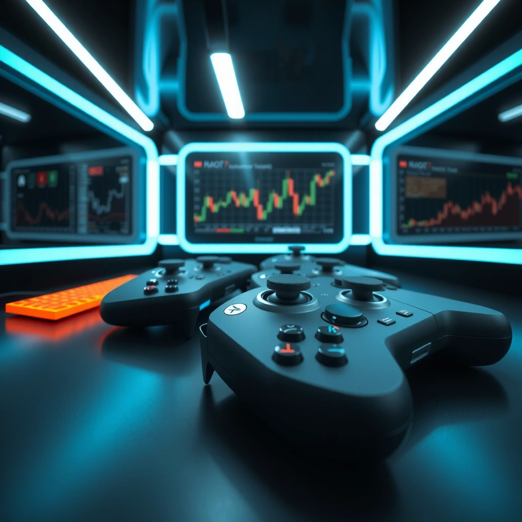 Futuristic trading command center background